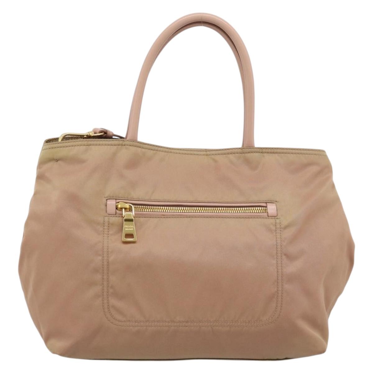 PRADA Hand Bag Nylon 2way Pink Gold Auth 194330