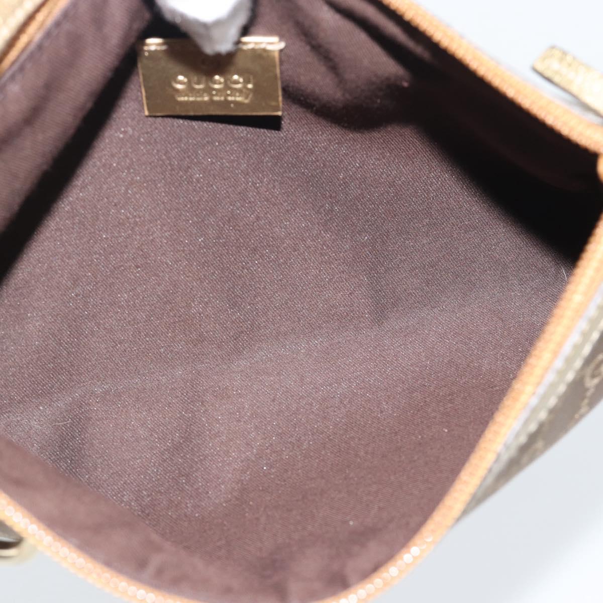 GUCCI GG Canvas Hand Bag Brown Gold 145750 Auth 194332A