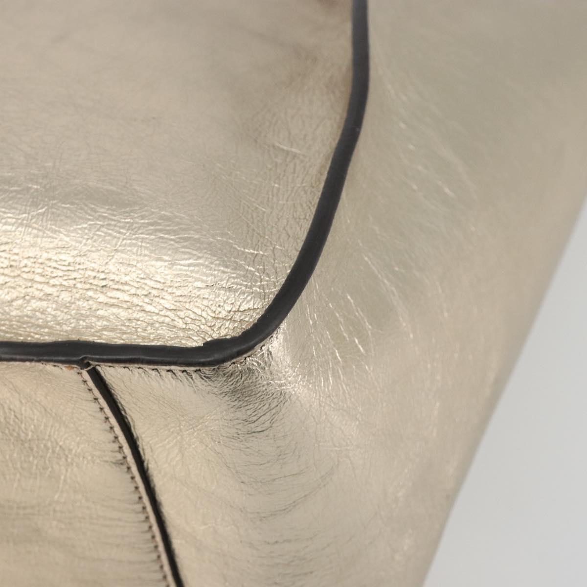 Stella MacCartney Tote Bag Leather Gold Auth 194335A