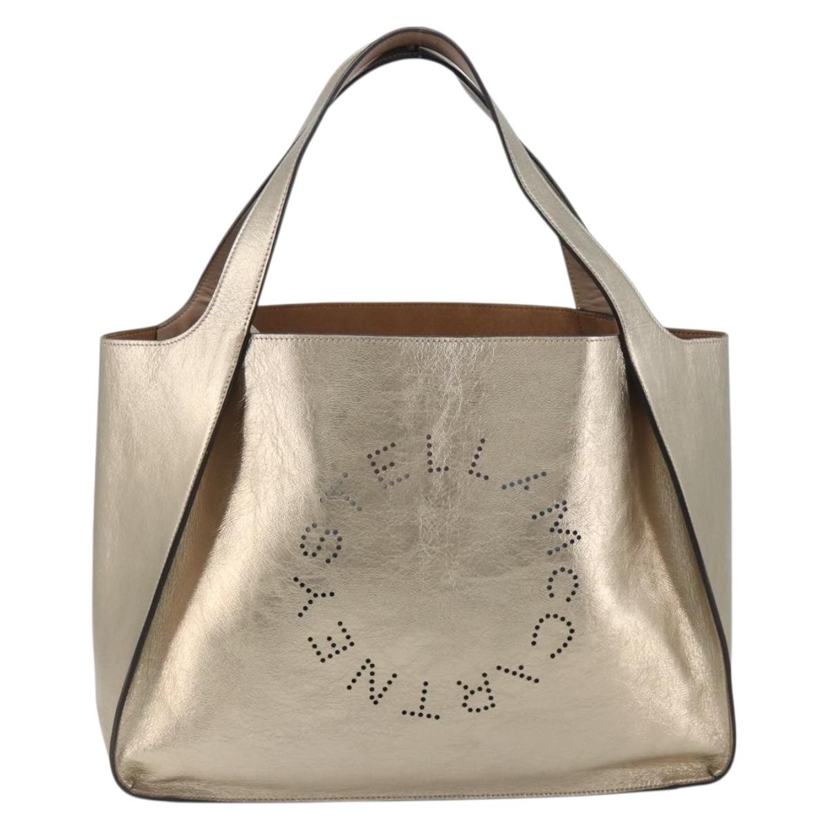 Stella MacCartney Tote Bag Leather Gold Auth 194335A