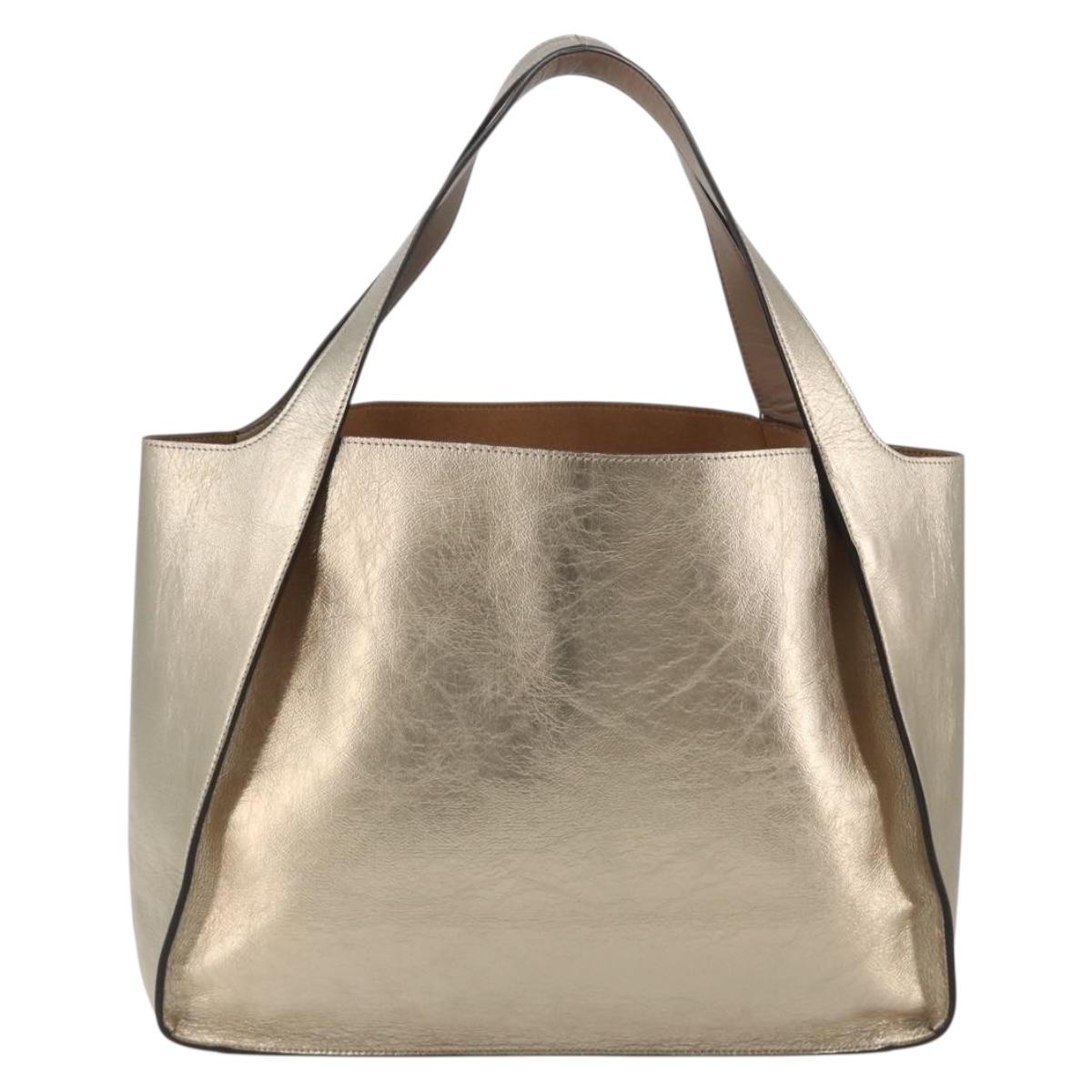 Stella MacCartney Tote Bag Leather Gold Auth 194335A