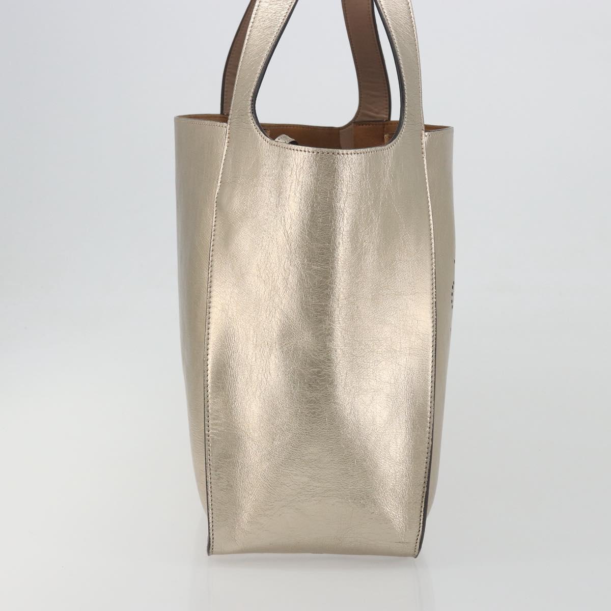 Stella MacCartney Tote Bag Leather Gold Auth 194335A
