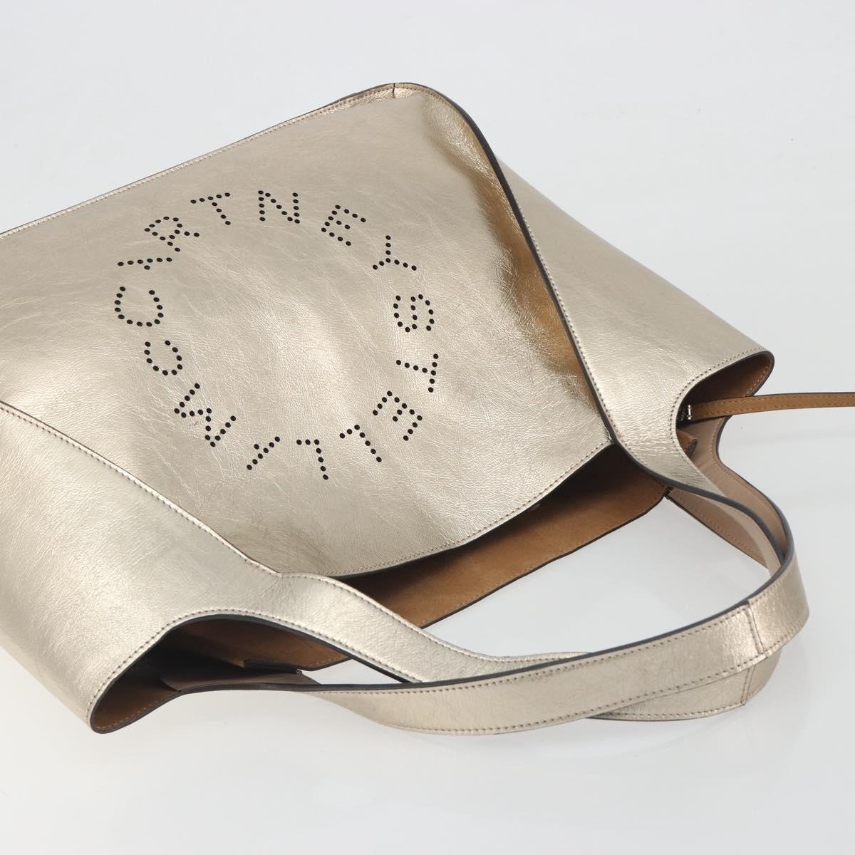 Stella MacCartney Tote Bag Leather Gold Auth 194335A