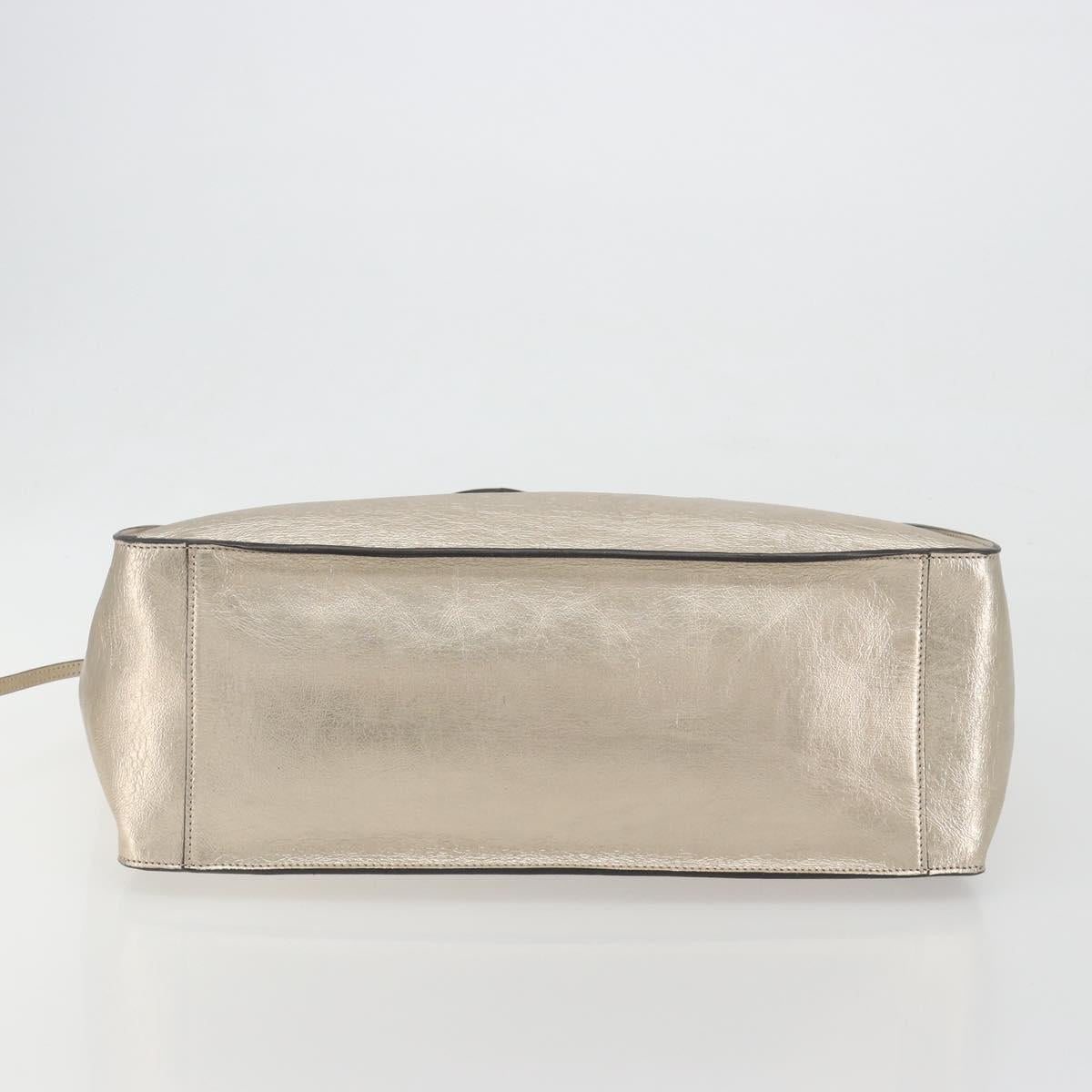 Stella MacCartney Tote Bag Leather Gold Auth 194335A
