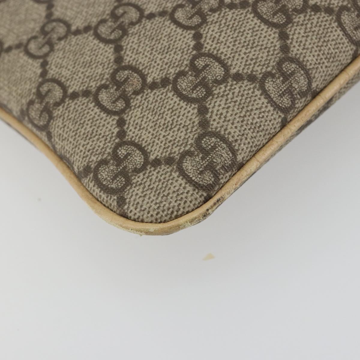 GUCCI GG Supreme Hand Bag PVC Beige Silver 114599 Auth 194338A