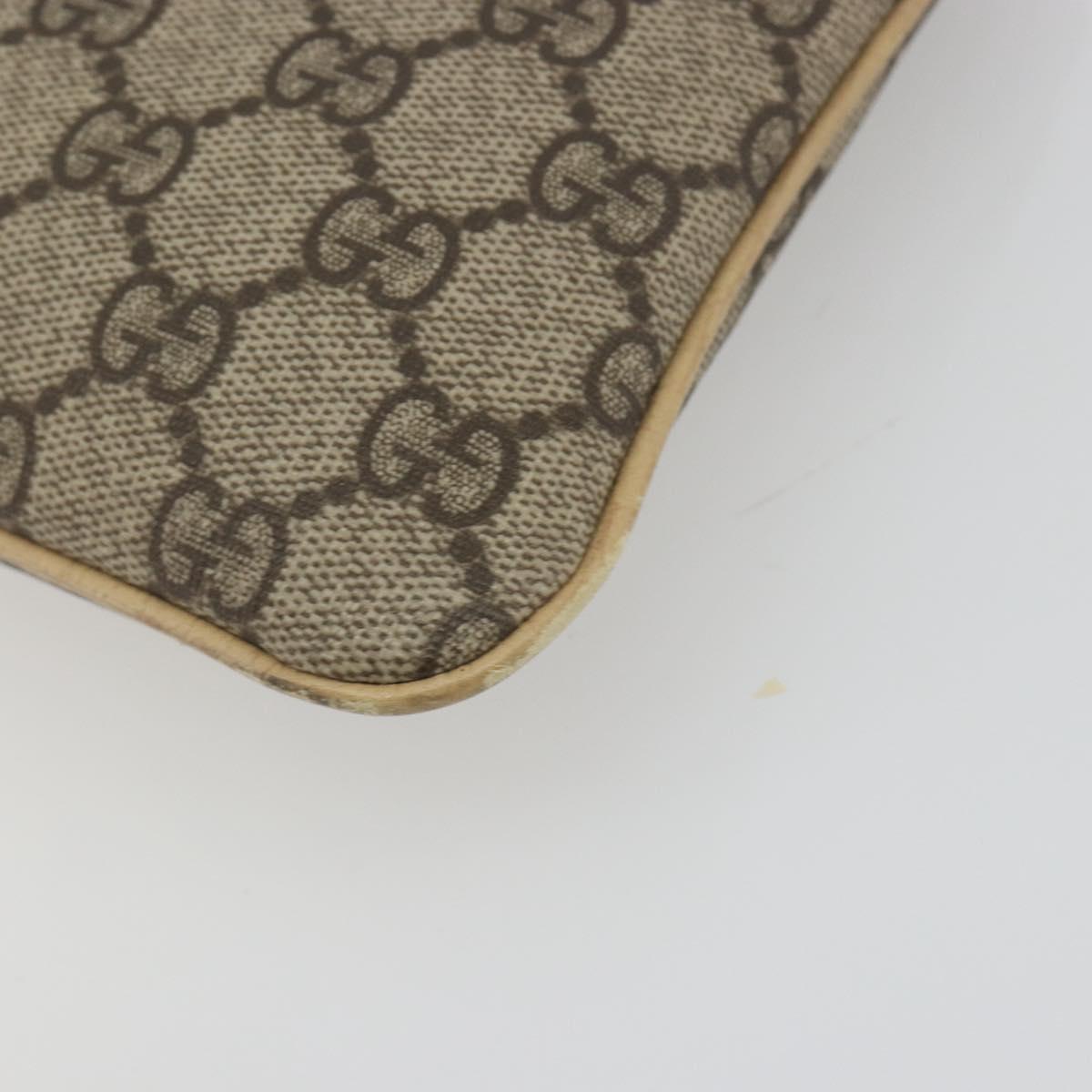 GUCCI GG Supreme Hand Bag PVC Beige Silver 114599 Auth 194338A