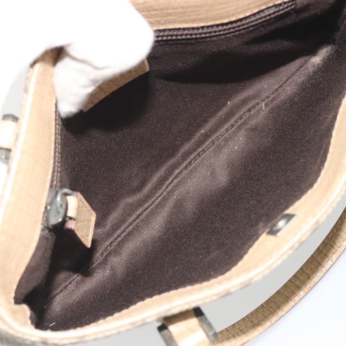 GUCCI GG Supreme Hand Bag PVC Beige Silver 114599 Auth 194338A