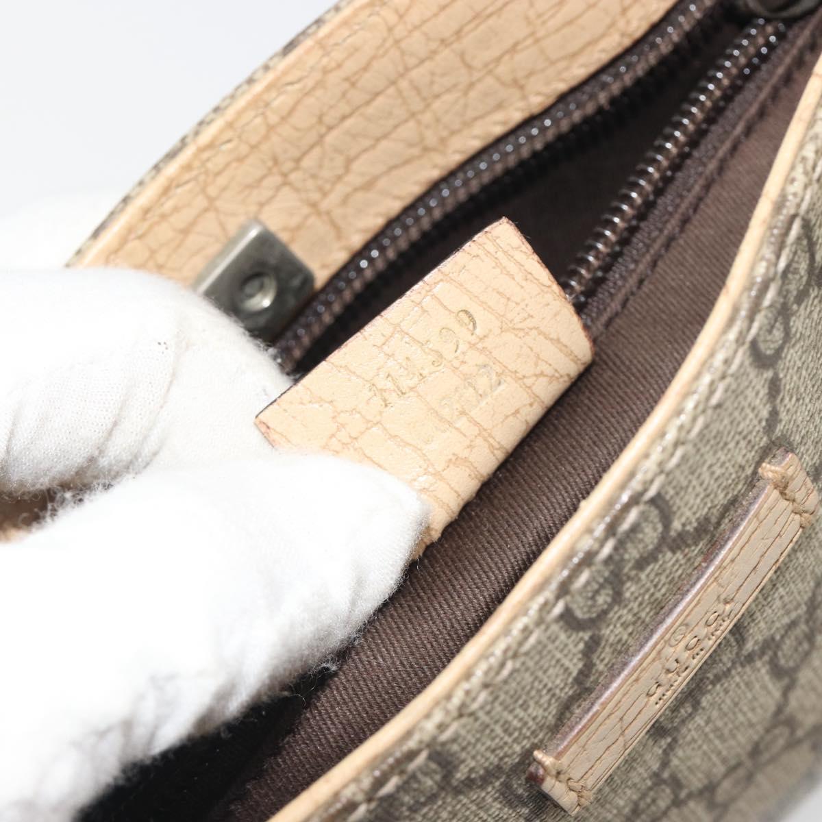 GUCCI GG Supreme Hand Bag PVC Beige Silver 114599 Auth 194338A