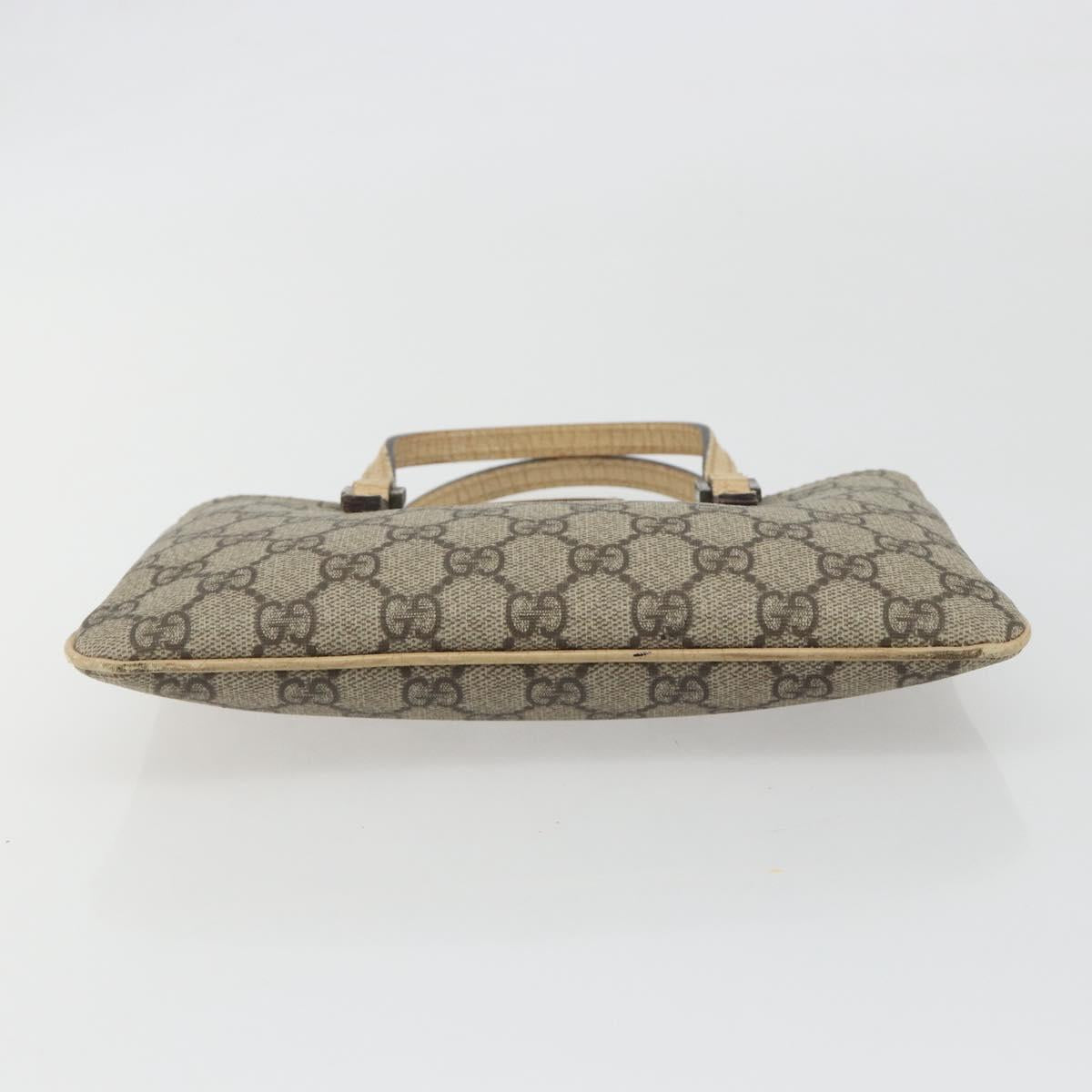 GUCCI GG Supreme Hand Bag PVC Beige Silver 114599 Auth 194338A