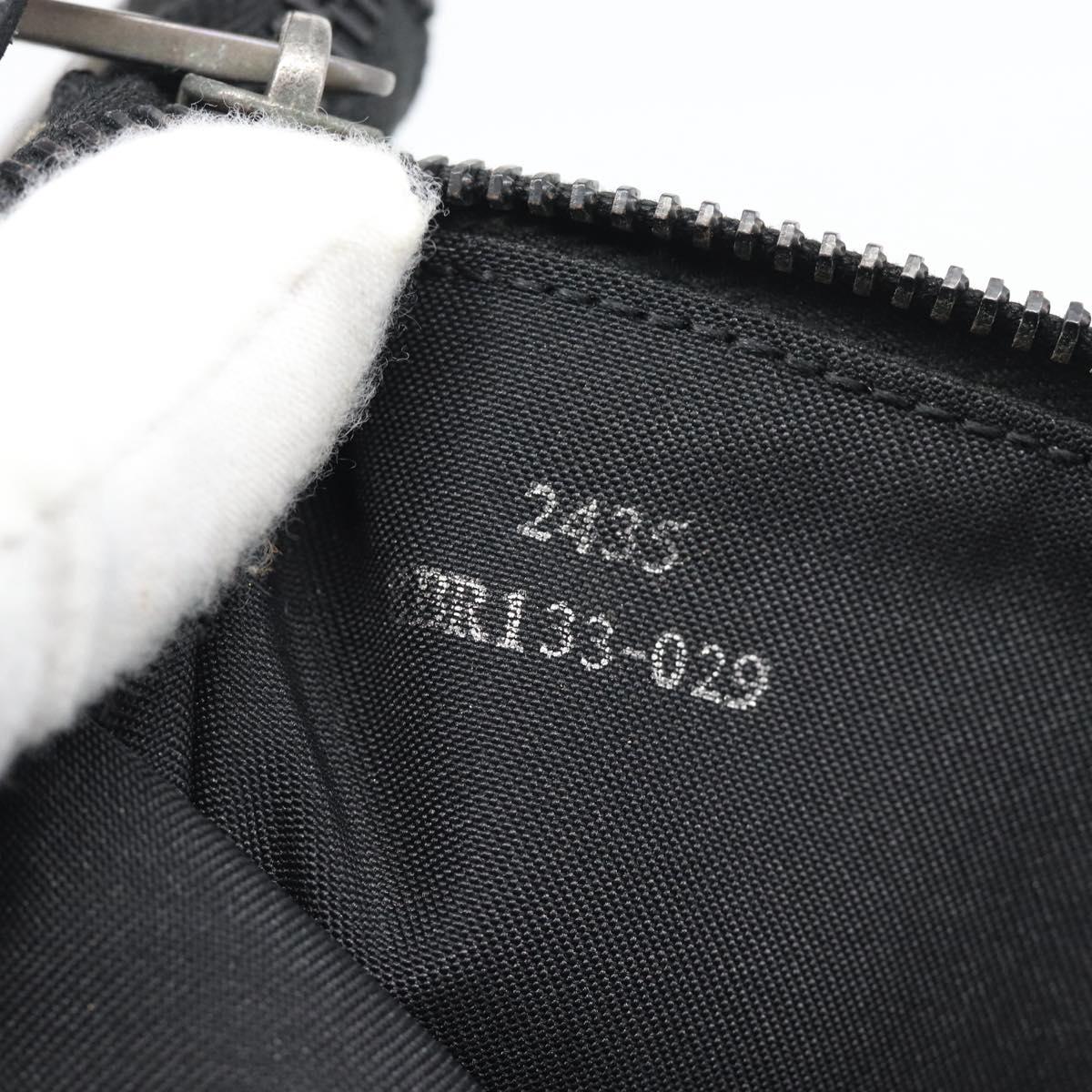 FENDI Zucchino Canvas Accessory Pouch Black Silver Auth 194342A