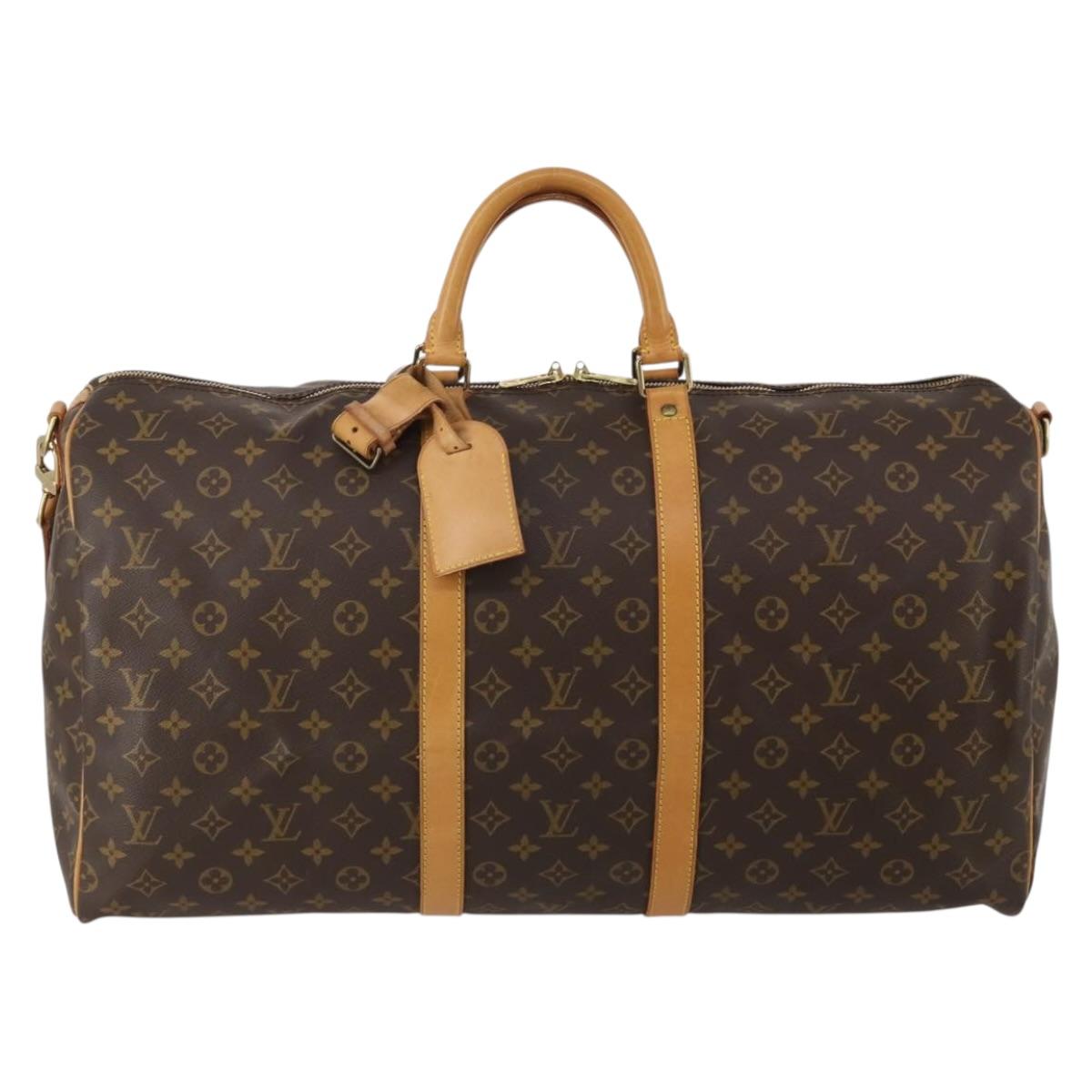 LOUIS VUITTON Monogram Keepall Bandouliere 55 Boston Bag M41414 LV Auth 194346V