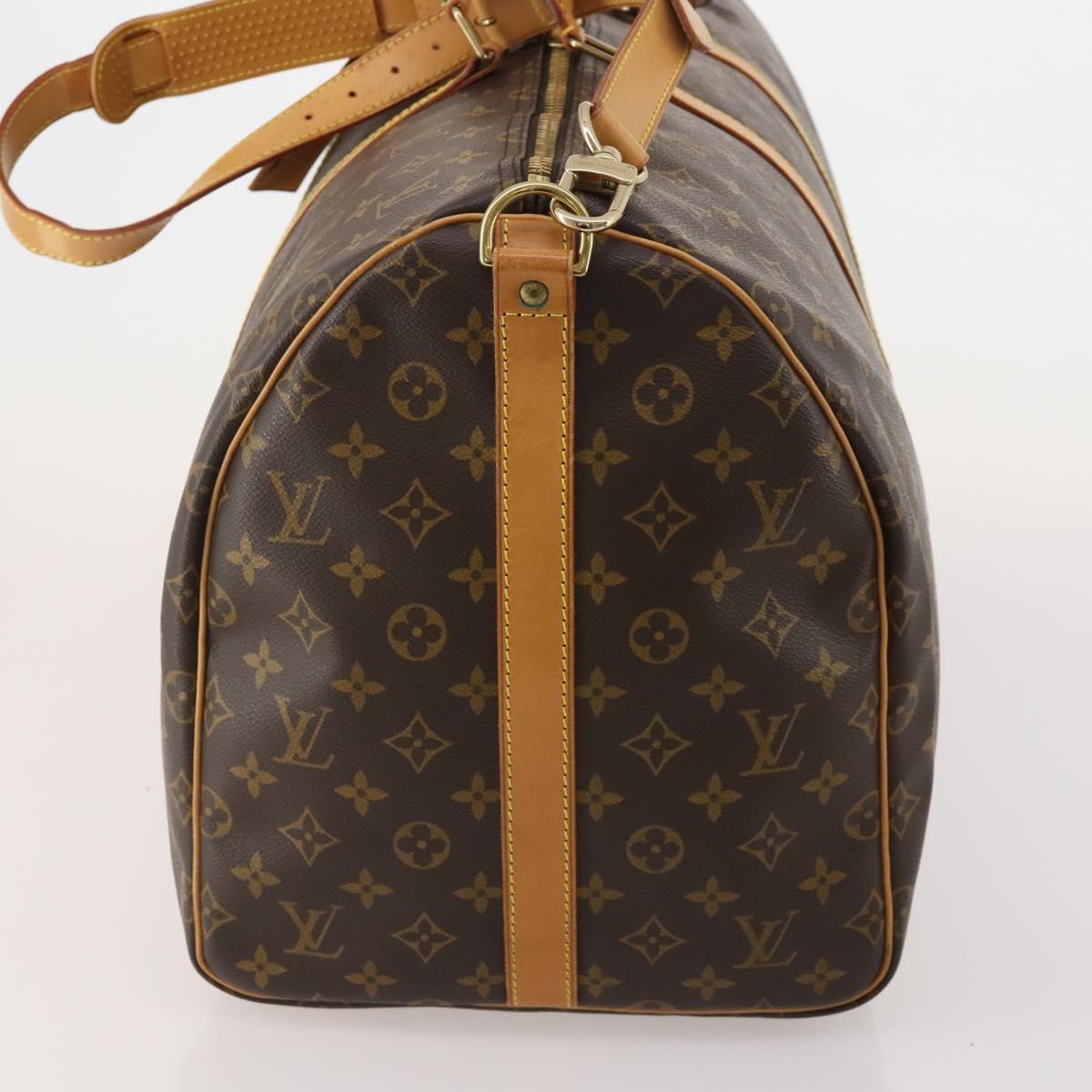 LOUIS VUITTON Monogram Keepall Bandouliere 55 Boston Bag M41414 LV Auth 194346V