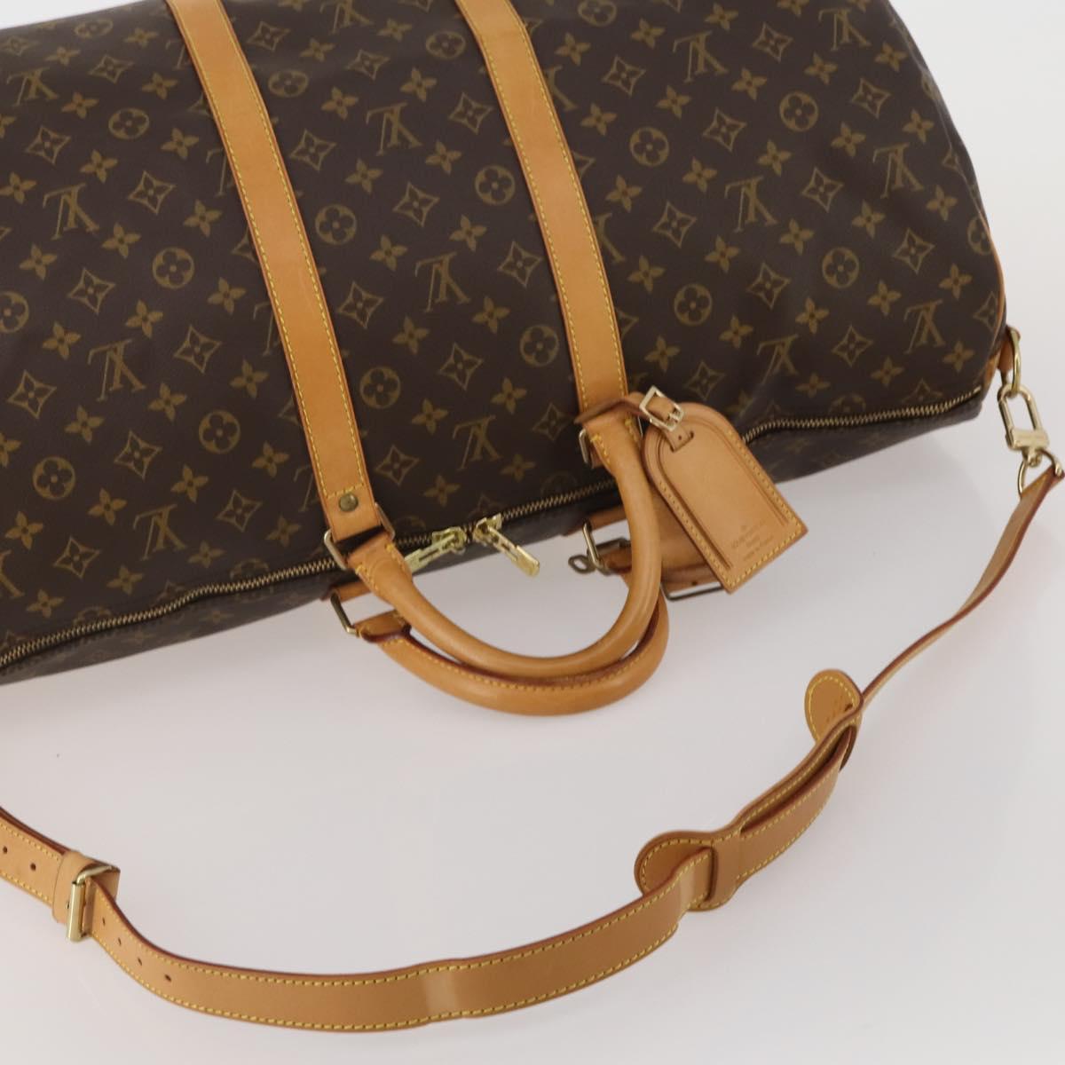 LOUIS VUITTON Monogram Keepall Bandouliere 55 Boston Bag M41414 LV Auth 194346V