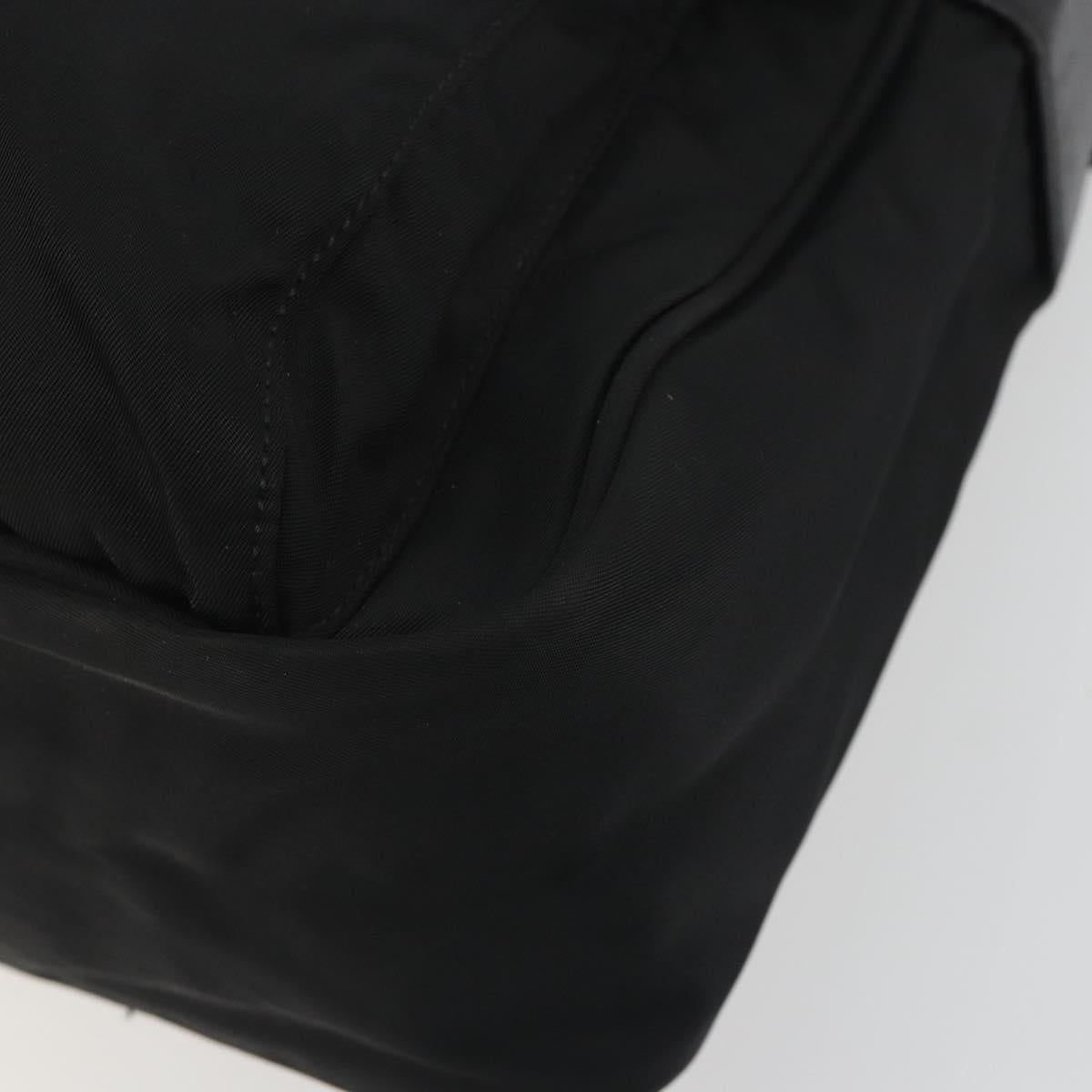 PRADA Shoulder Bag Nylon Black Silver Auth 194350A