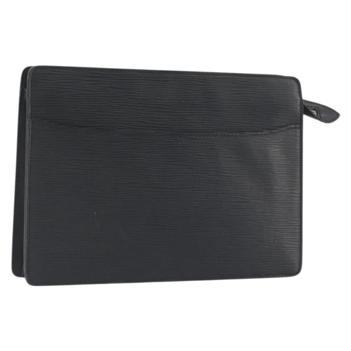LOUIS VUITTON Epi Pochette Homme Clutch Bag Black M52522 LV Auth 194352
