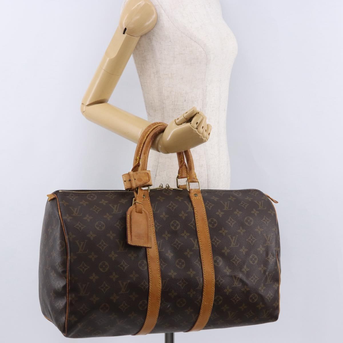 LOUIS VUITTON Monogram Keepall 45 Boston Bag M41428 LV Auth 194353