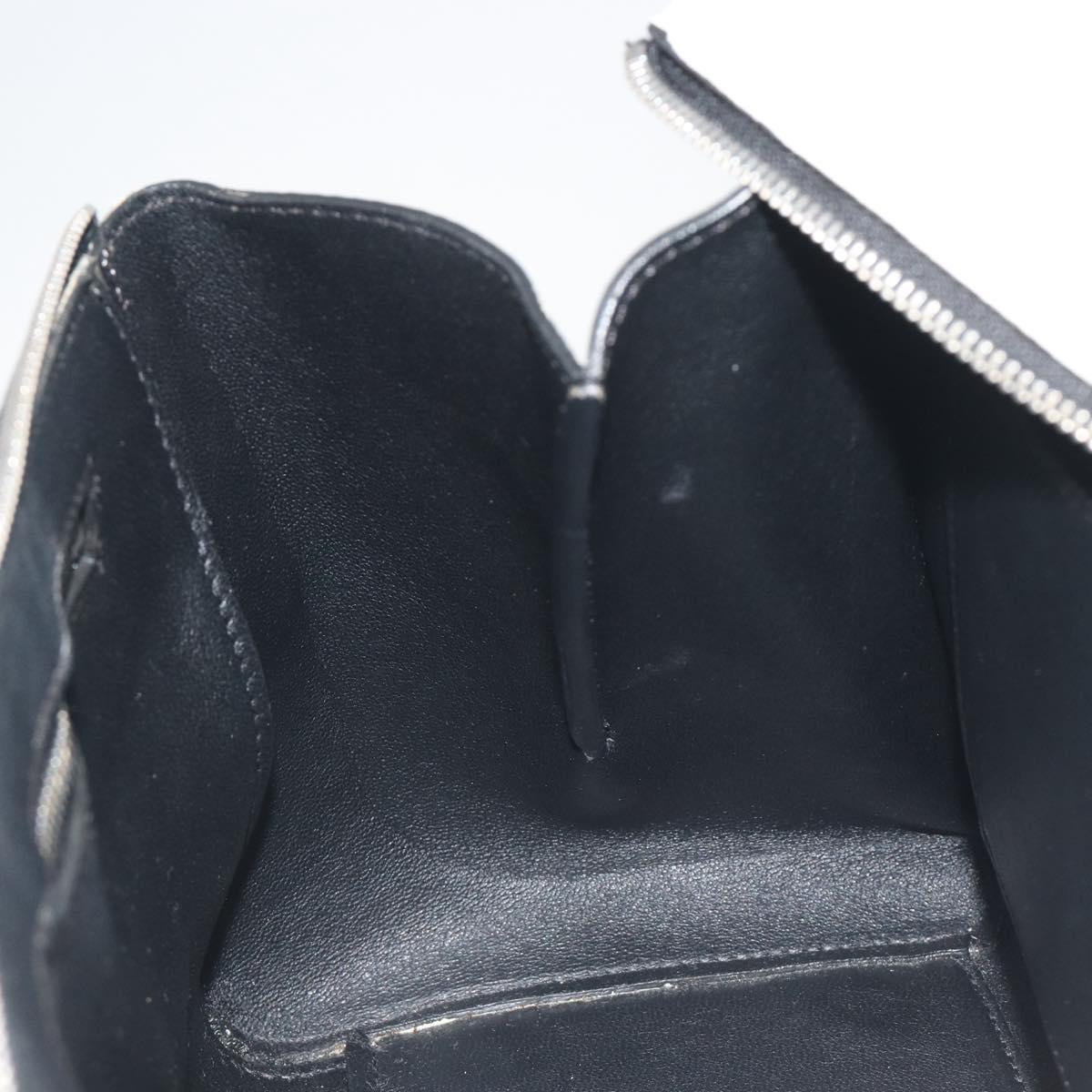 CELINE Edge Medium Hand Bag Leather White Silver Auth 194359A