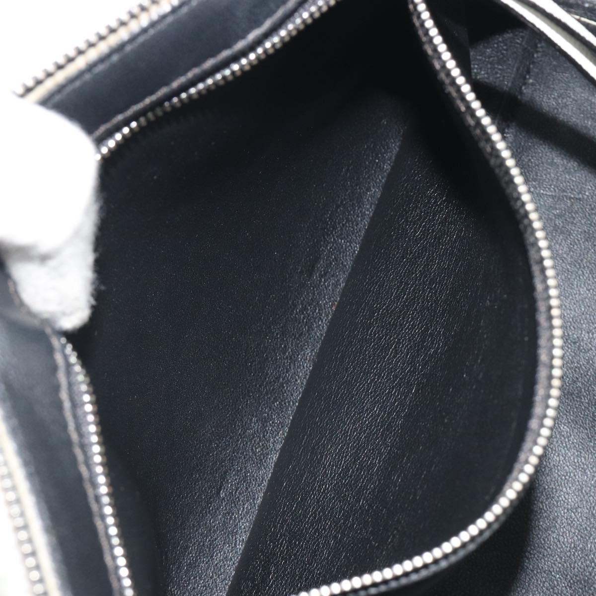CELINE Edge Medium Hand Bag Leather White Silver Auth 194359A