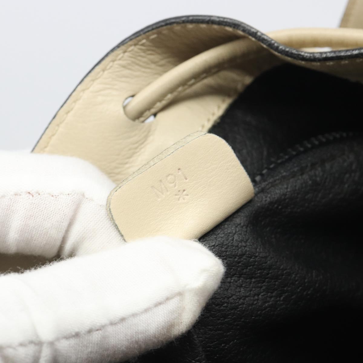 CELINE Shoulder Bag Leather Beige Gold Auth 194372