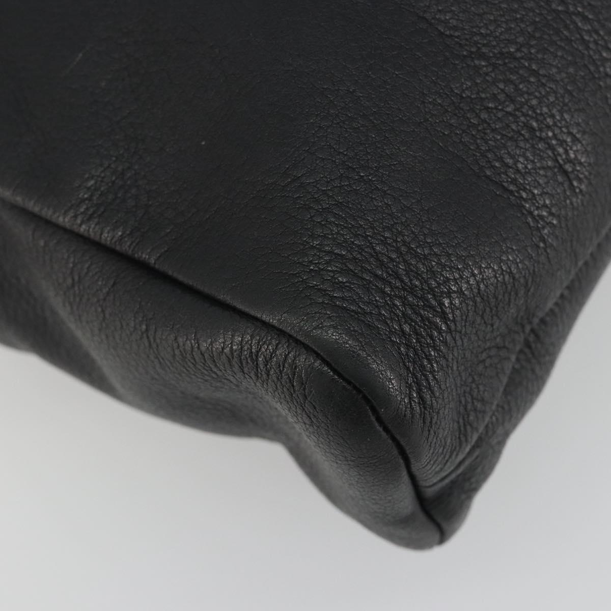 Miu Miu Shoulder Bag Leather Black Gold Auth 194374A