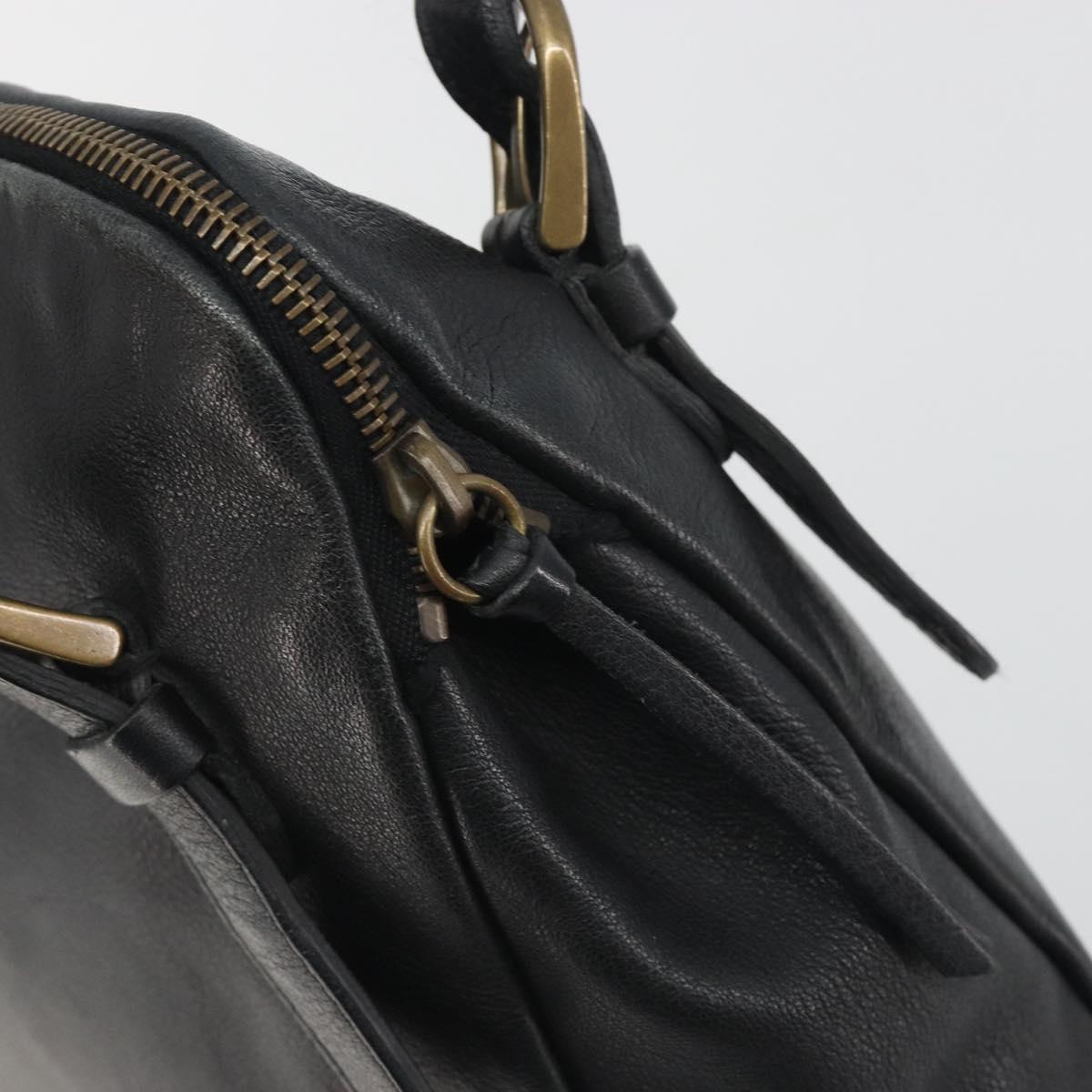 Miu Miu Shoulder Bag Leather Black Gold Auth 194374A