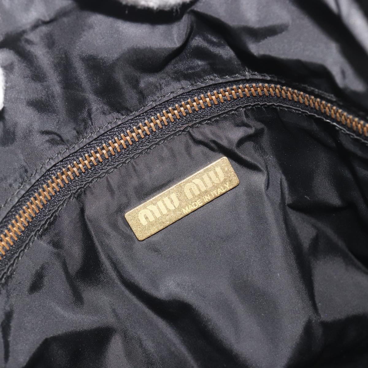 Miu Miu Shoulder Bag Leather Black Gold Auth 194374A