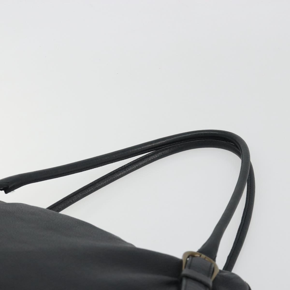 Miu Miu Shoulder Bag Leather Black Gold Auth 194374A