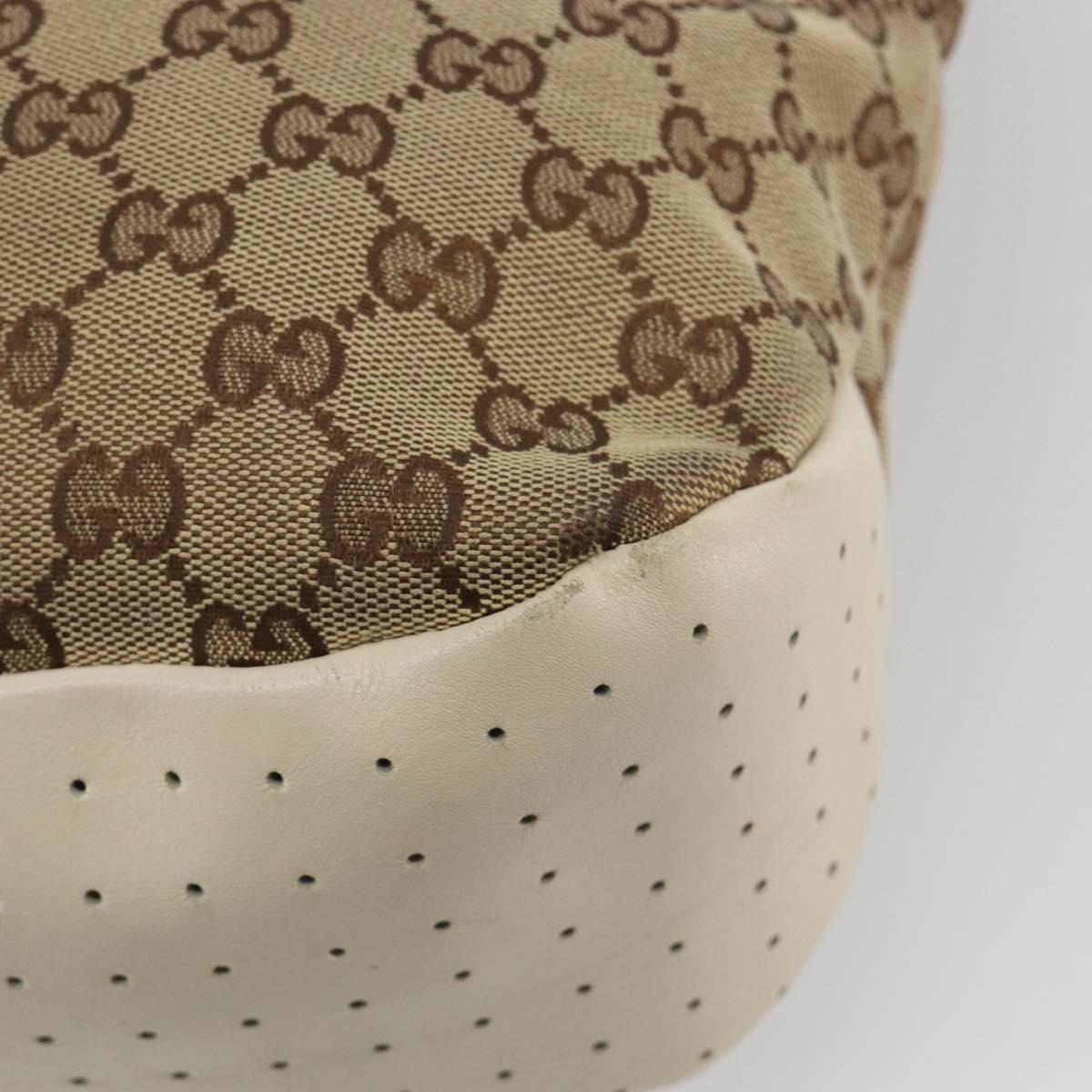 GUCCI GG Canvas Tote Bag Beige Silver 153238 Auth 194375A