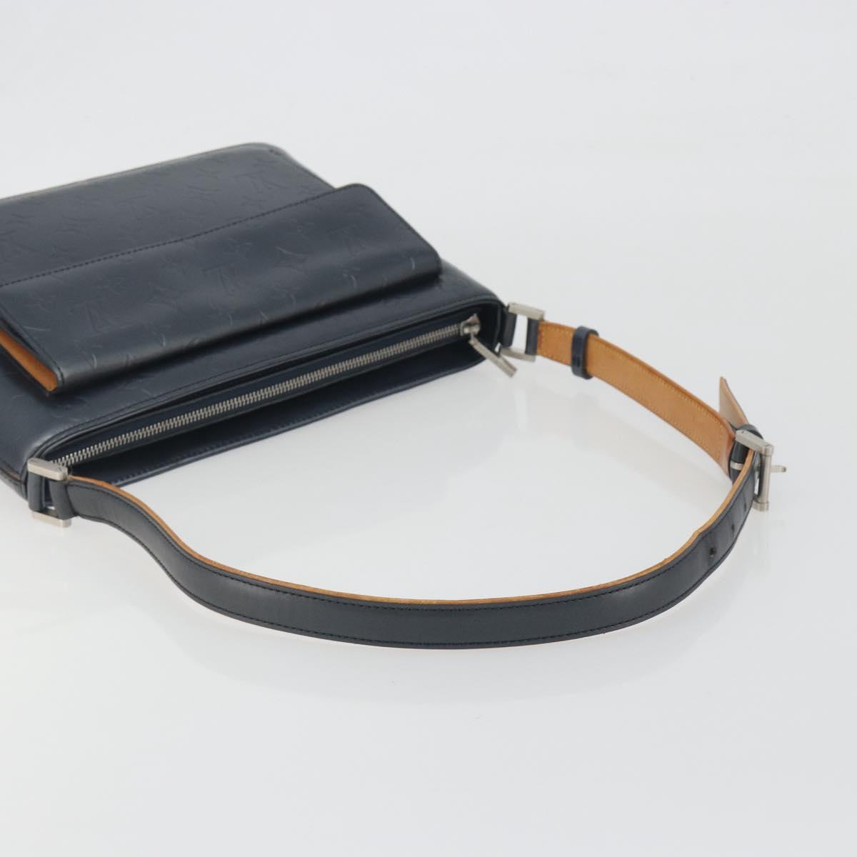 LOUIS VUITTON Monogram Mat Alston Shoulder Bag Navy M55125 LV Auth 194378