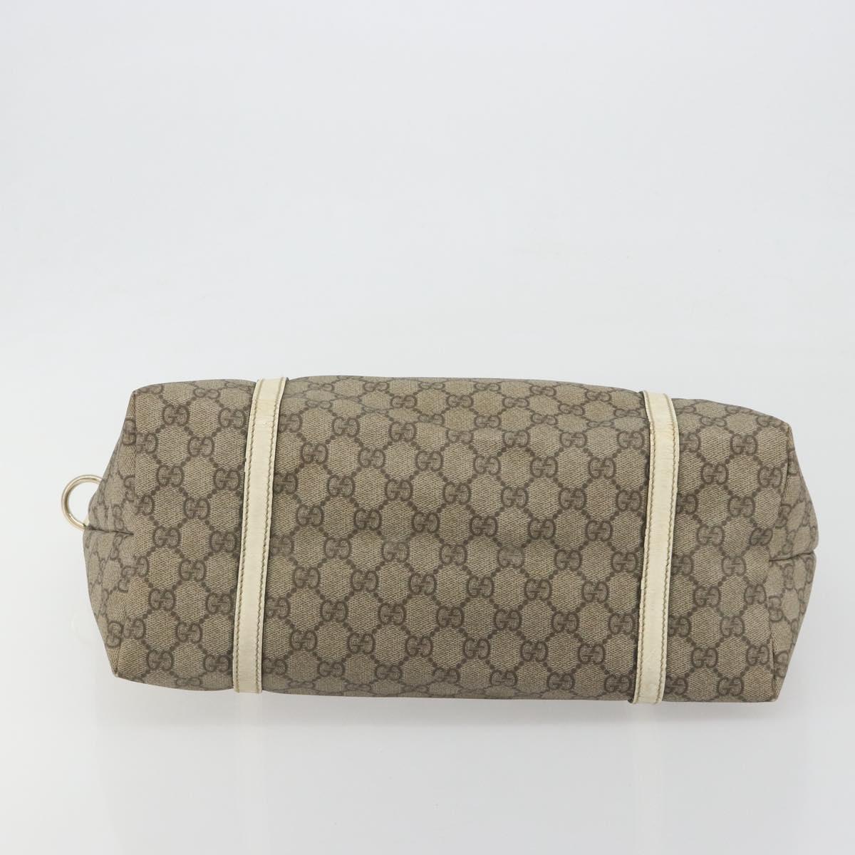 GUCCI GG Supreme Tote Bag PVC Beige Gold 197953 Auth 194383