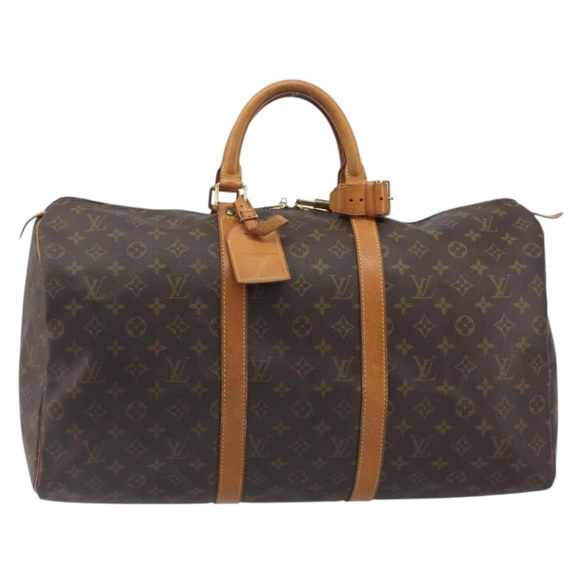 LOUIS VUITTON Monogram Keepall 50 Boston Bag M41426 LV Auth 194386A