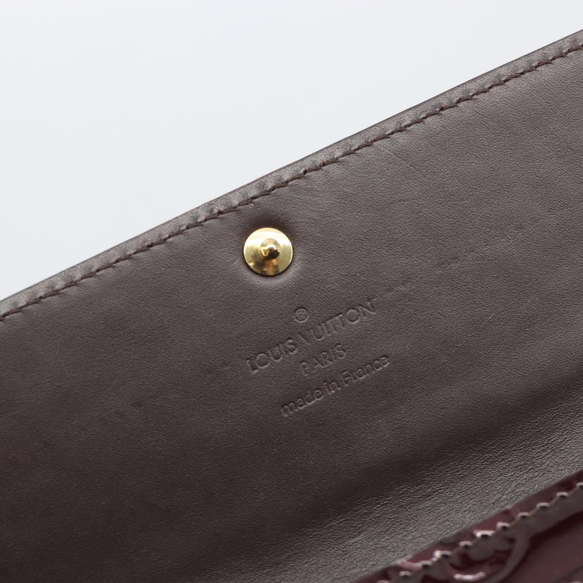 LOUIS VUITTON Monogram Vernis Portefeuille Sarah Long Wallet Rouge Favist M91521 LV Auth 194392A
