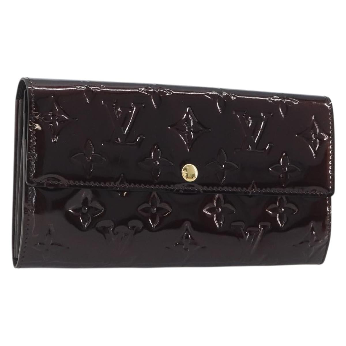 LOUIS VUITTON Monogram Vernis Portefeuille Sarah Long Wallet Rouge Favist M91521 LV Auth 194392A