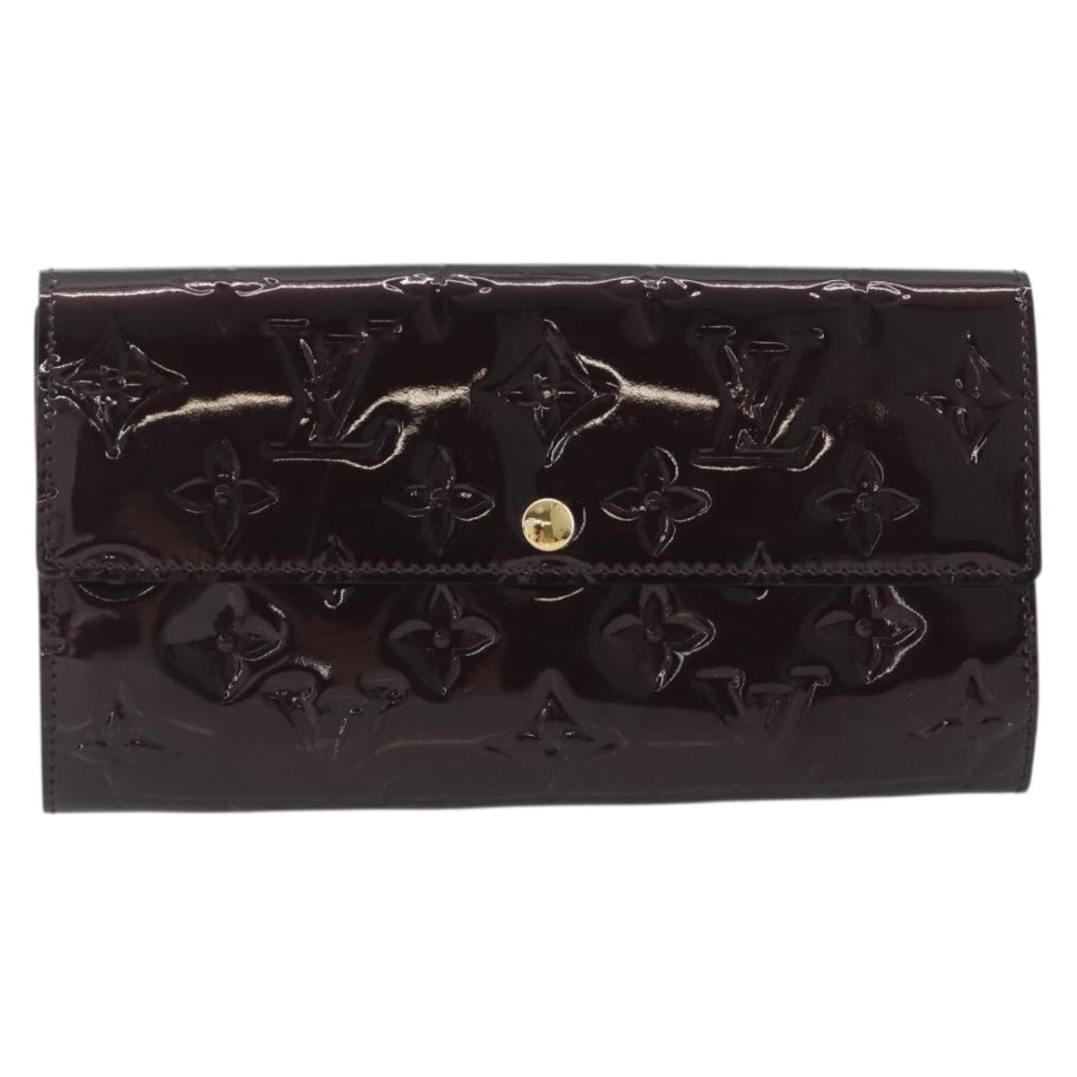 LOUIS VUITTON Monogram Vernis Portefeuille Sarah Long Wallet Rouge Favist M91521 LV Auth 194392A