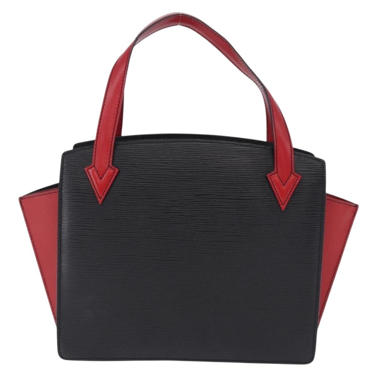 LOUIS VUITTON Epi Bicolor Varenne Hand Bag Black Red M52387 LV Auth 194393