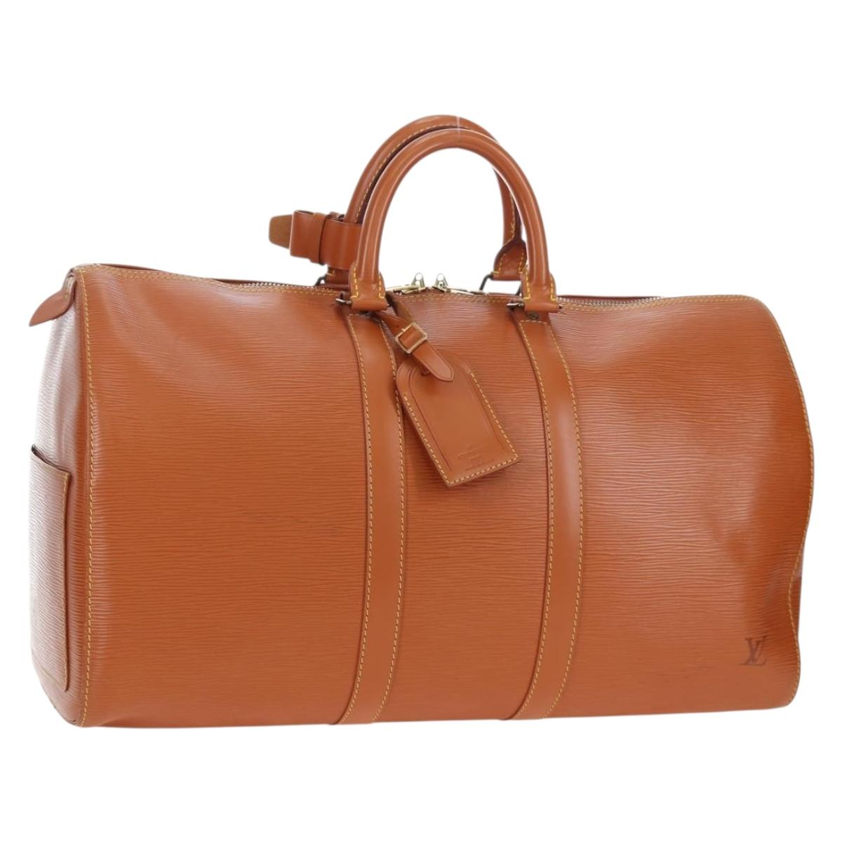 LOUIS VUITTON Epi Keepall 45 Boston Bag Brown M42978 LV Auth 194399SAV