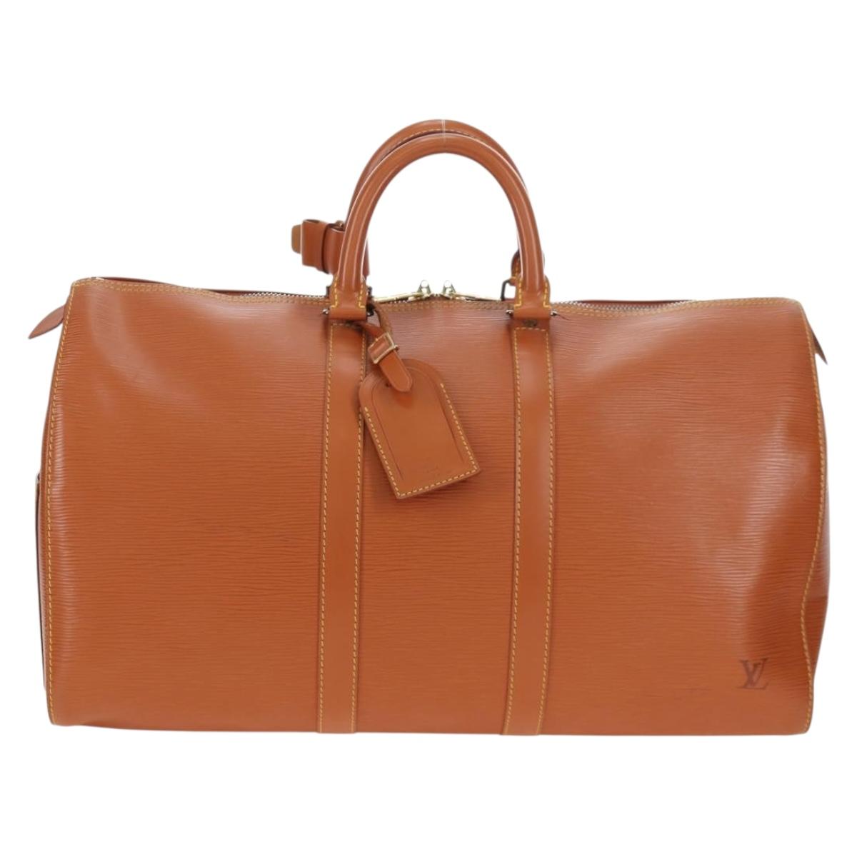 LOUIS VUITTON Epi Keepall 45 Boston Bag Brown M42978 LV Auth 194399SAV