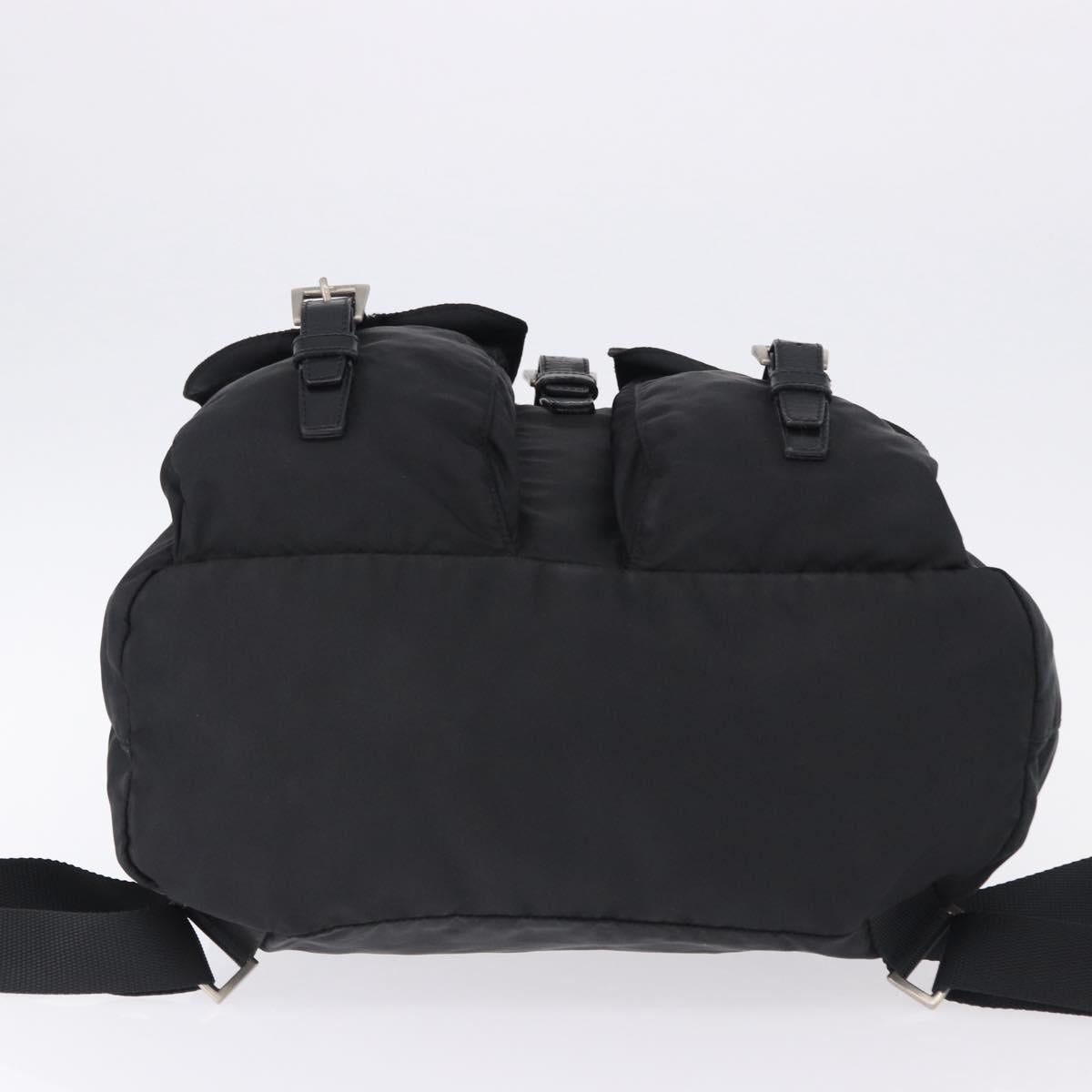 PRADA Backpack Nylon Black Silver Auth 194403