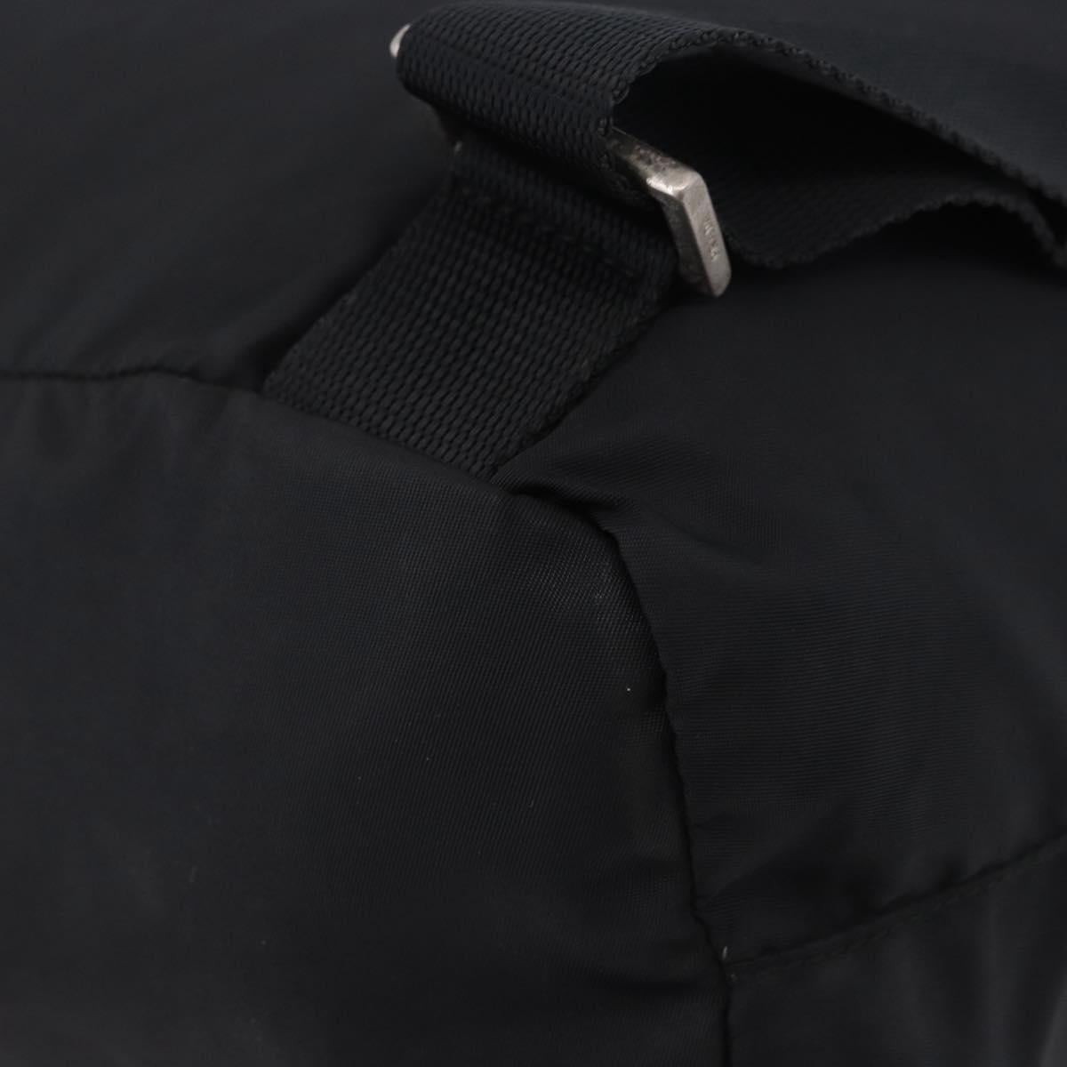 PRADA Backpack Nylon Black Silver Auth 194403