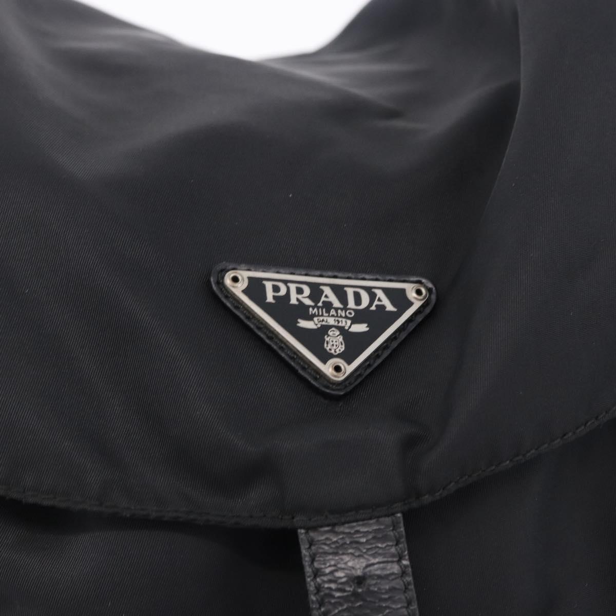 PRADA Backpack Nylon Black Silver Auth 194403