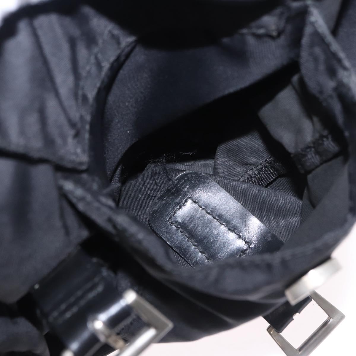 PRADA Backpack Nylon Black Silver Auth 194403