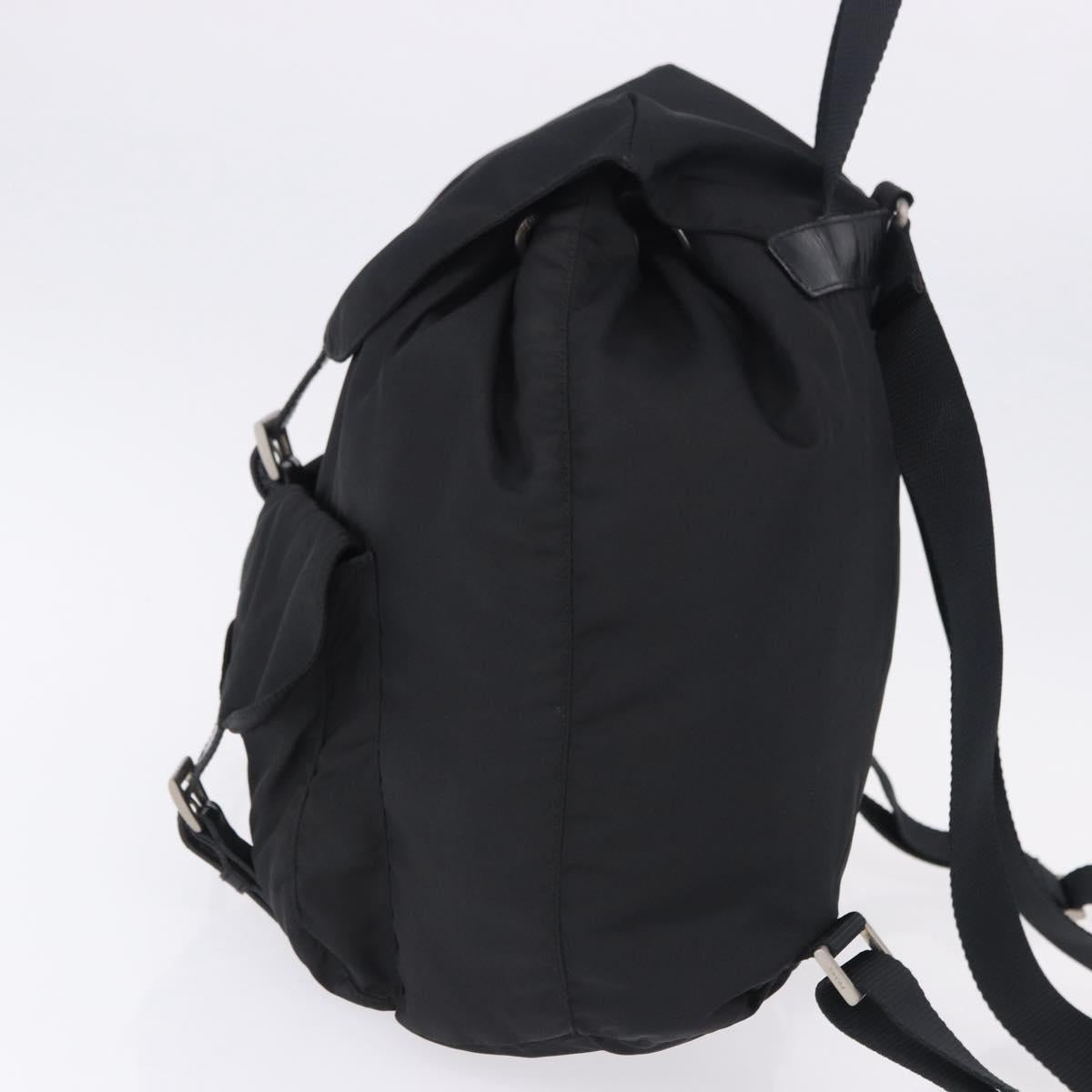 PRADA Backpack Nylon Black Silver Auth 194403