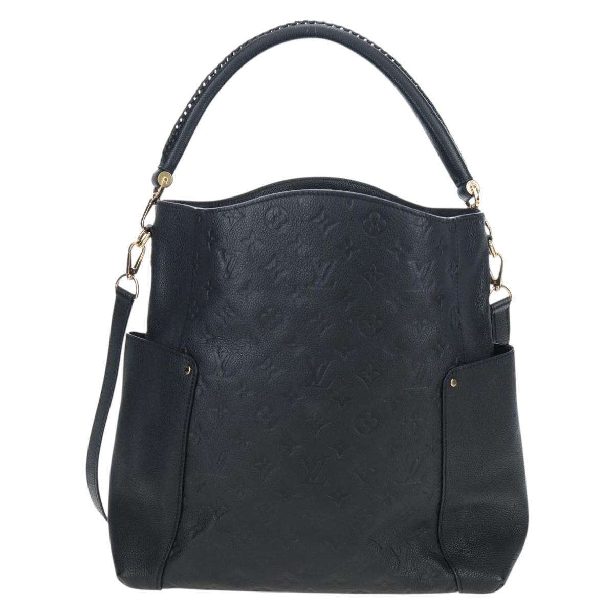 LOUIS VUITTON Monogram Empreinte Bagatelle Bag Black M50072 LV Auth 194405SAV