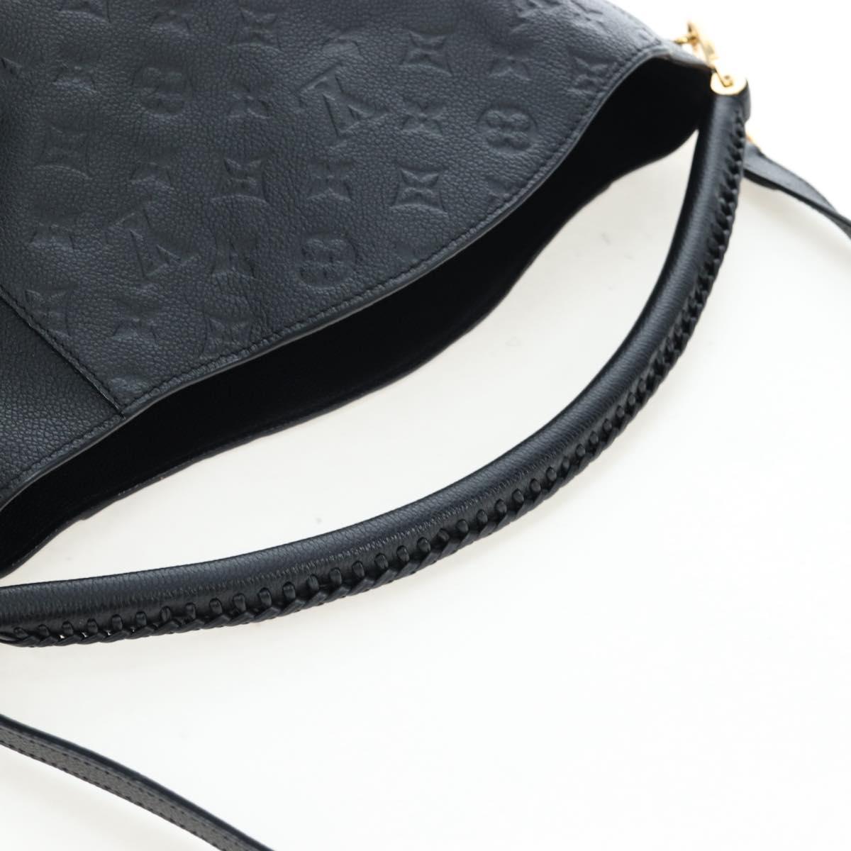 LOUIS VUITTON Monogram Empreinte Bagatelle Bag Black M50072 LV Auth 194405SAV