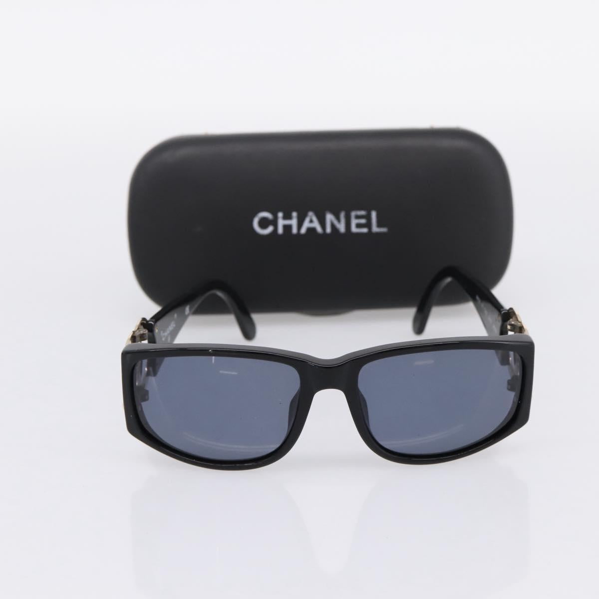 CHANEL Sunglasses plastic Black CC Auth 194406