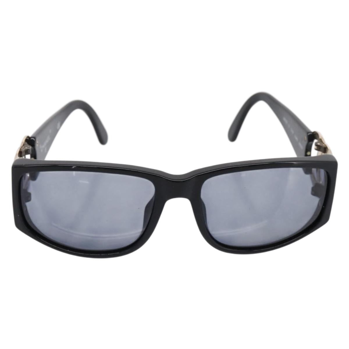 CHANEL Sunglasses plastic Black CC Auth 194406