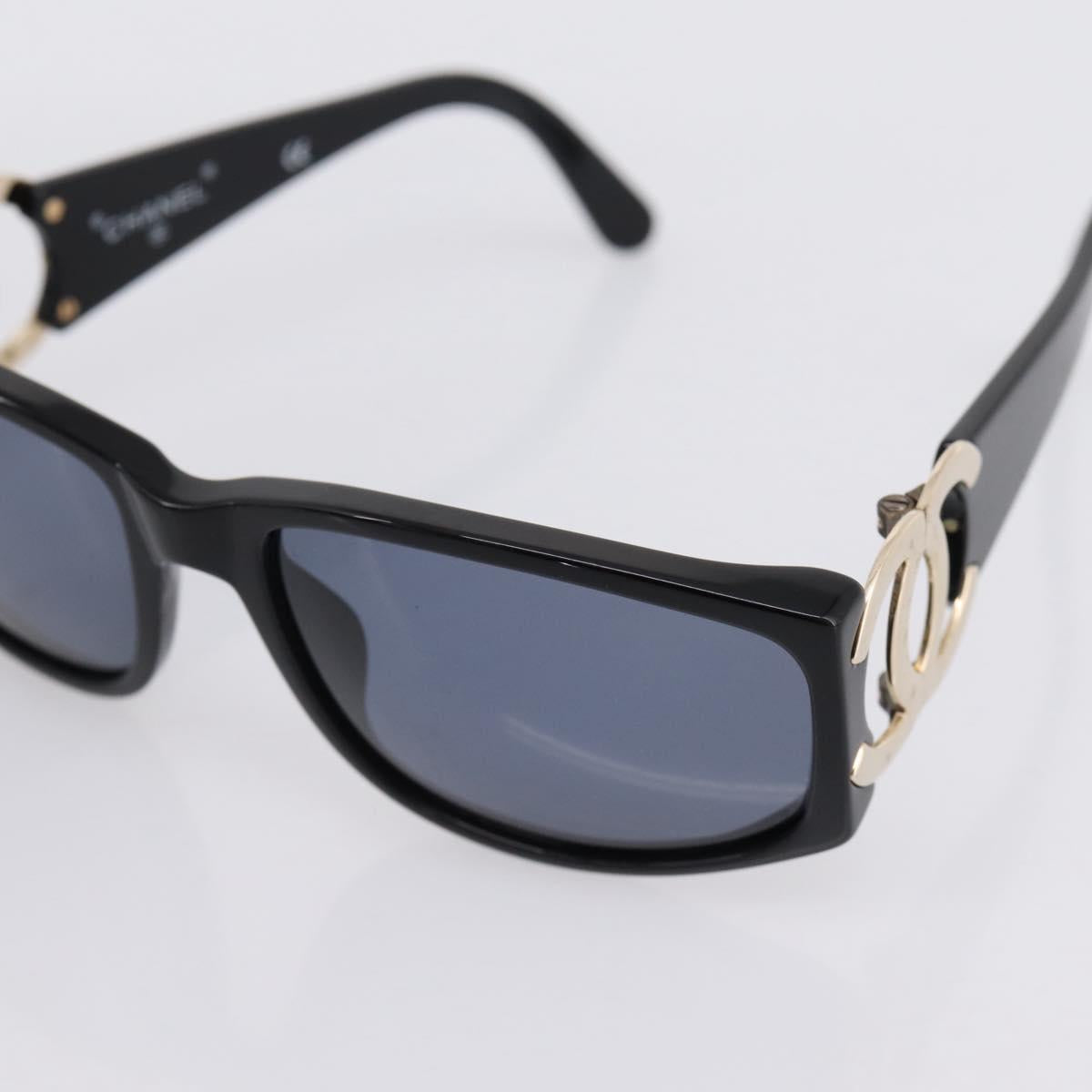 CHANEL Sunglasses plastic Black CC Auth 194406