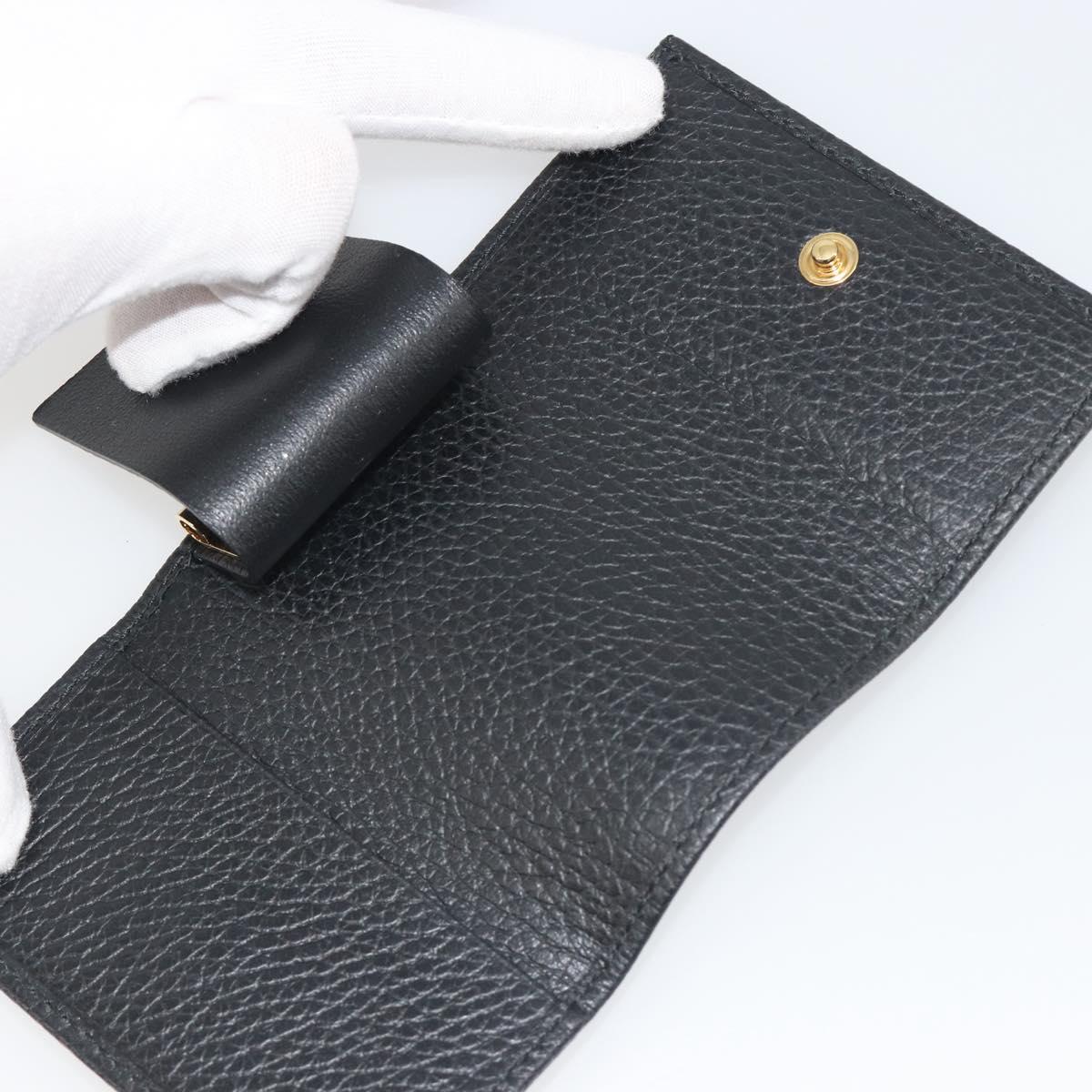 GUCCI GG Marmont Key Case Leather Black Gold Tone 456118 Auth 194409A