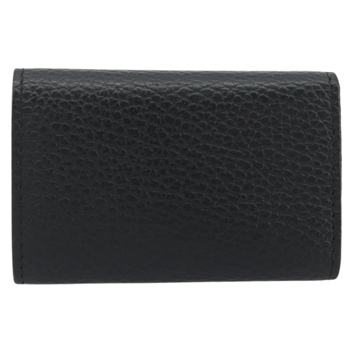 GUCCI GG Marmont Key Case Leather Black Gold Tone 456118 Auth 194409A