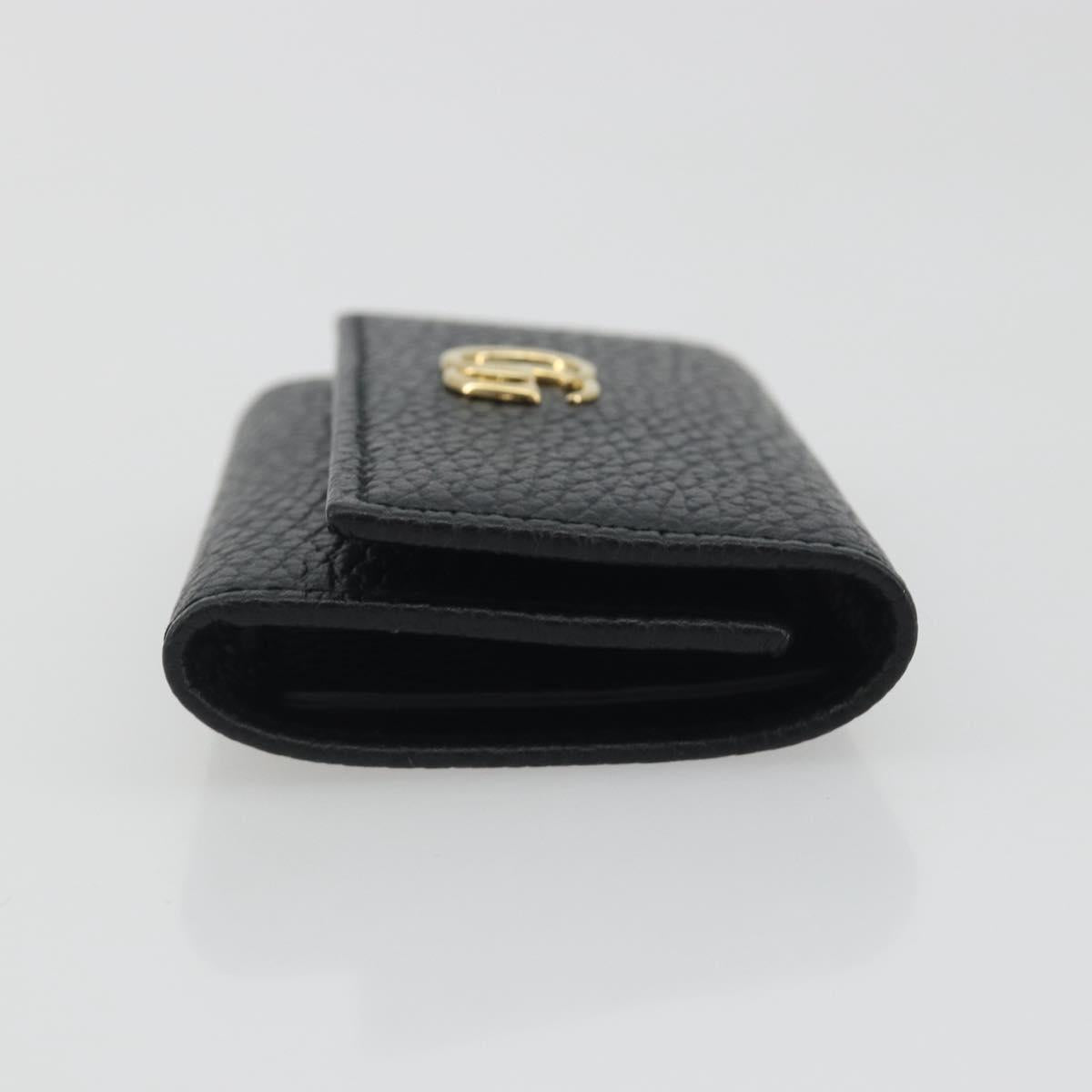 GUCCI GG Marmont Key Case Leather Black Gold Tone 456118 Auth 194409A